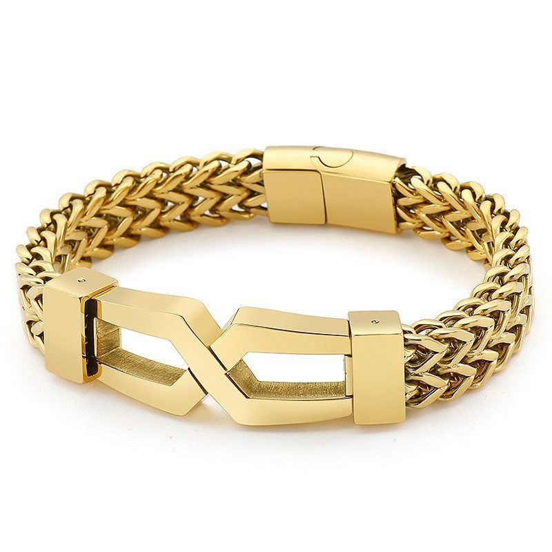 Pulsera De Titanio Para Hombre Con Gafas De Hip Hop Estilo Hipster