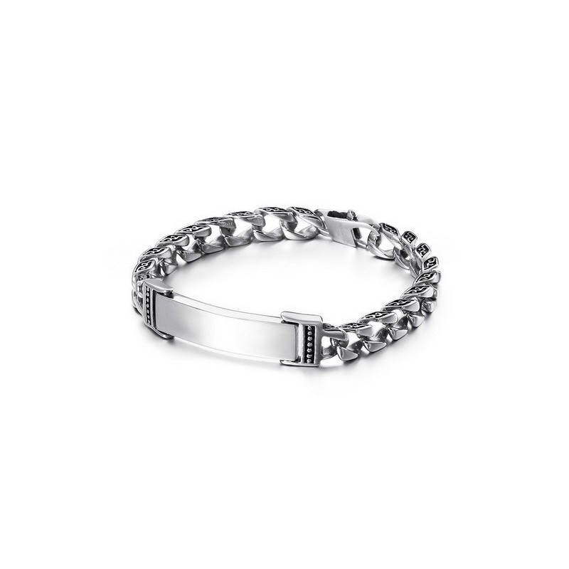 Pulsera De Titanio Con Circonitas Y Cruz De Calavera Genial