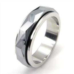 Anillo De Tungsteno Facetado De Nuevo Estilo