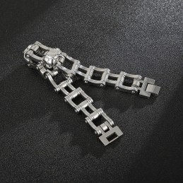 Pulsera De Titanio Con Calavera Ciclista Para Hombre