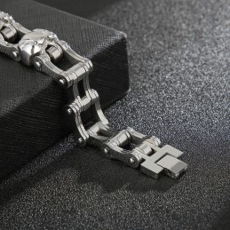 Pulsera De Titanio Con Calavera Ciclista Para Hombre