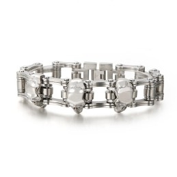Pulsera De Titanio Con Calavera Ciclista Para Hombre