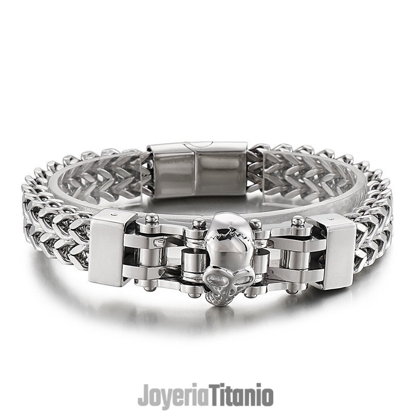 Pulsera De Titanio Con Calavera De Hip Hop Para Hombre Pulsera De Titanio Con Calavera De Hip Hop Para Hombre