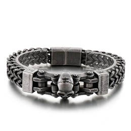 Pulsera De Titanio Con Calavera De Hip Hop Para Hombre
