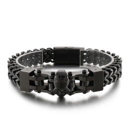 Pulsera De Titanio Con Calavera De Hip Hop Para Hombre