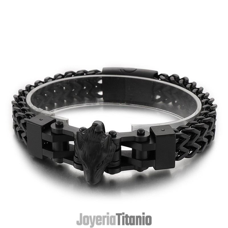 Pulsera De Titanio Con Diseño De Cabeza De Lobo Para Hombre, Estilo Hip Hop, Moderna Y Moderna.