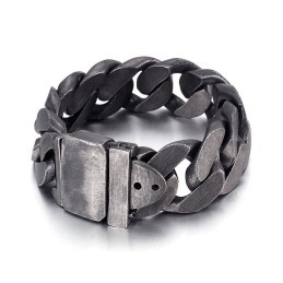 Pulsera De Titanio Negro De Moda Para Hombre