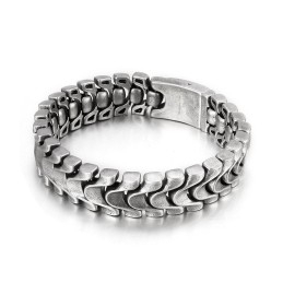 Pulsera Vintage De Titanio Con Hueso De Dragón Para Hombre