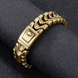Pulsera Vintage De Titanio Con Hueso De Dragón Para Hombre
