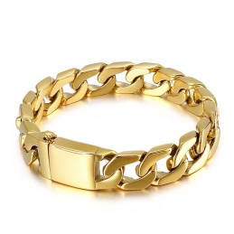 Pulsera De Titanio Y Bronce Para Hombre, Estilo Hip Hop