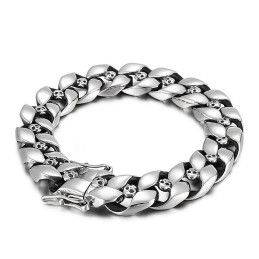 Pulsera De Calavera De Titanio Para Hombre De Estilo Hip Hop