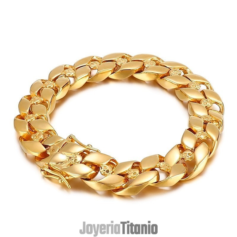 Pulsera De Calavera De Titanio Para Hombre De Hip-Hop Pulsera De Calavera De Titanio Para Hombre De Hip-Hop