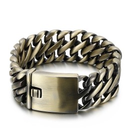 Pulsera De Titanio De Bronce Grueso De Moda 8