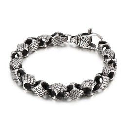 Pulsera De Titanio Elegante Con Diseño Geométrico Retro Para Hombre