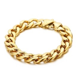 Pulsera De Titanio Pulido De Dos Caras Y Chapado Plano Para Hombre