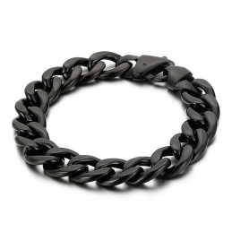 Pulsera De Titanio Fresado De Dos Caras Con Baño Plano Para Hombre