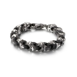 Pulsera De Titanio Con Cadena De Motociclista Vintage Estilo Rockero