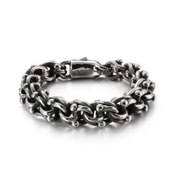 Pulsera De Titanio Con Cadena De Motociclista Vintage Estilo Rockero