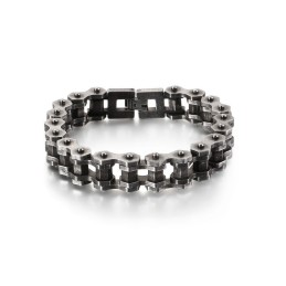 Pulsera De Titanio Con Cadena De Motociclista Vintage Y Balancín