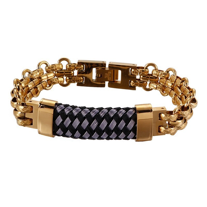 Pulseras De Titanio Vintage Populares Para Hombre, Pulsera Doblada Pulseras De Titanio Vintage Populares Para Hombre, Pulsera Doblada