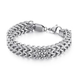 Pulsera De Titanio Con Cadena Overlord De Doble Capa En Forma De V Para Hombre