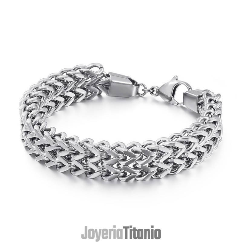 Pulsera De Titanio Con Cadena Overlord De Doble Capa En Forma De V Para Hombre