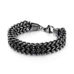 Pulsera De Titanio Con Cadena Overlord De Doble Capa En Forma De V Para Hombre