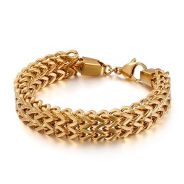 Pulsera De Titanio Con Cadena De Doble V Para Hombre