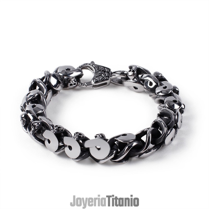 Pulsera De Calavera De Titanio Moderna Y Elegante Para Hombre Pulsera De Calavera De Titanio Moderna Y Elegante Para Hombre
