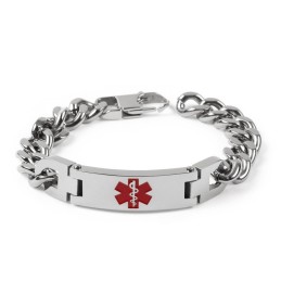 Versión De La Pulsera De Titanio Para Hombre Con Logotipo Médico Rojo De La Marca Fashion Bend