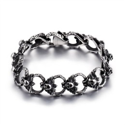 Pulsera De Calavera Plana De Titanio