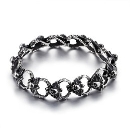 Pulsera De Calavera Plana De Titanio
