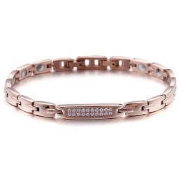 Pulsera De Titanio Con Piedras De Germanio Y Diamantes Para Pareja