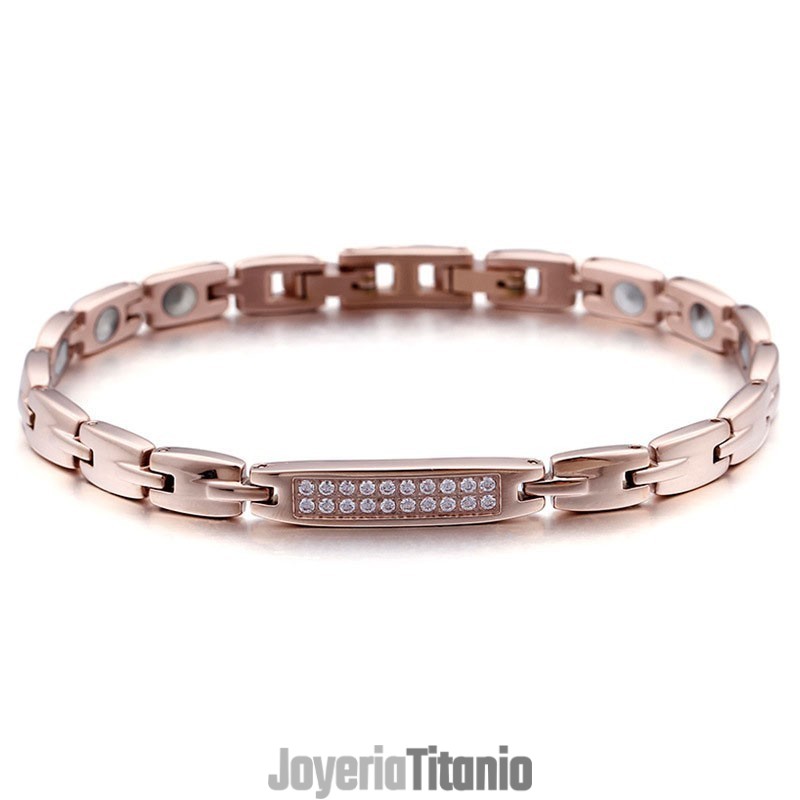 Pulsera De Titanio Con Piedras De Germanio Y Diamantes Para Pareja Pulsera De Titanio Con Piedras De Germanio Y Diamantes Para Pareja