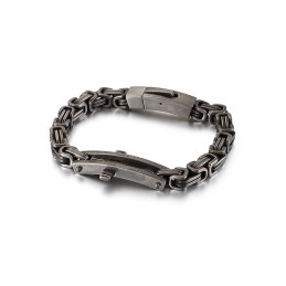 Pulsera De Titanio Con Cruz Curvada Para Hombre