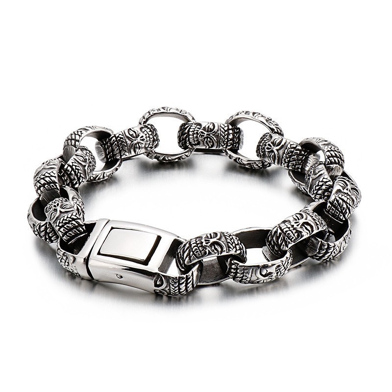 Pulsera De Titanio Con Cabeza De Buda Cuadrada Para Hombre Pulsera De Titanio Con Cabeza De Buda Cuadrada Para Hombre