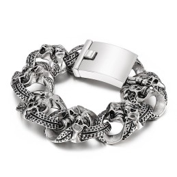 Pulsera De Titanio Con Calavera Popular Para Hombre