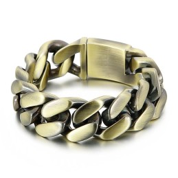 Pulsera Deslumbrante De Moda Pulsera De Titanio Y Bronce