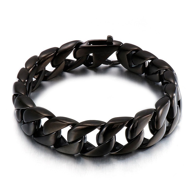 Pulsera Negra Brillante Bañada Al Vacío Pulsera Negra Brillante Bañada Al Vacío