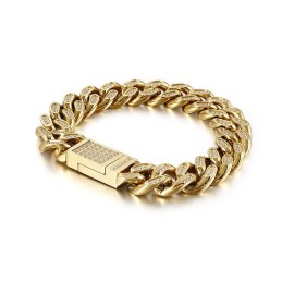 Pulseras De Titanio Hip-Hop Para Hombre Con Diamantes