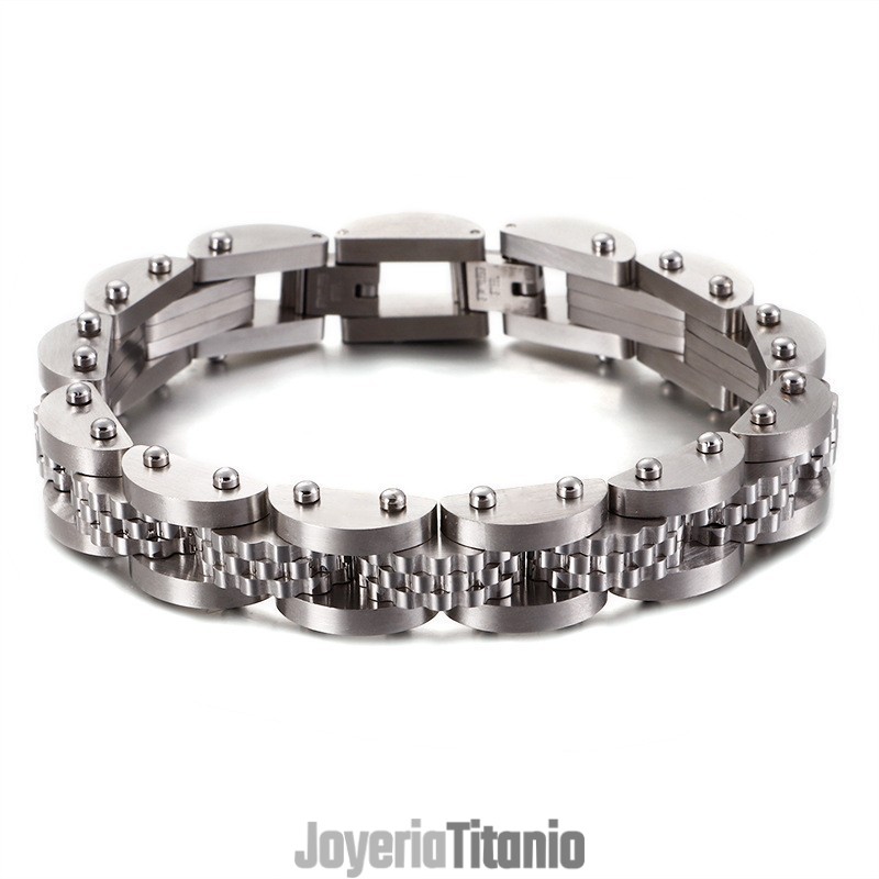Pulsera De Cadena De Bicicleta De Titanio Para Hombre Con Correa Pulsera De Cadena De Bicicleta De Titanio Para Hombre Con Correa