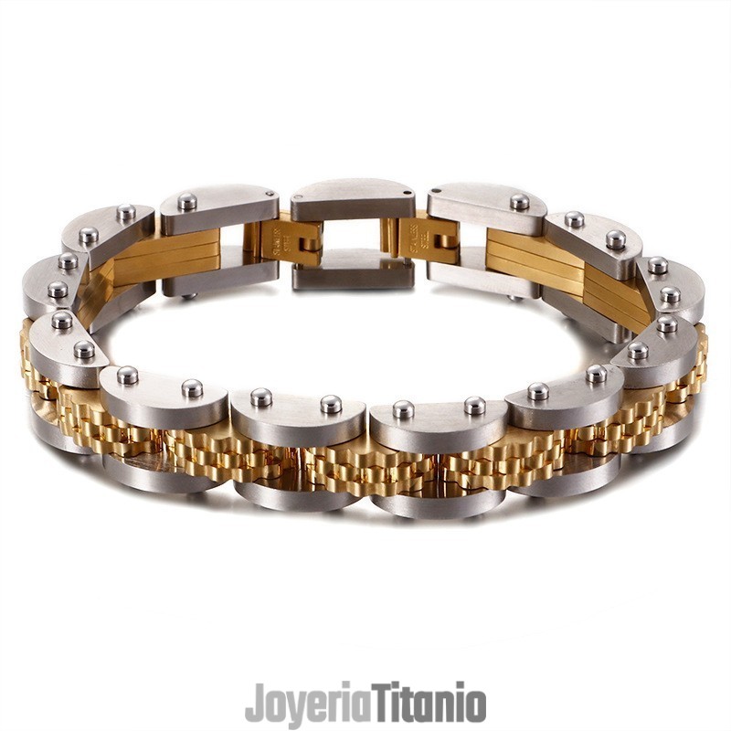 Pulsera De Cadena De Bicicleta De Titanio Para Hombre Con Correa