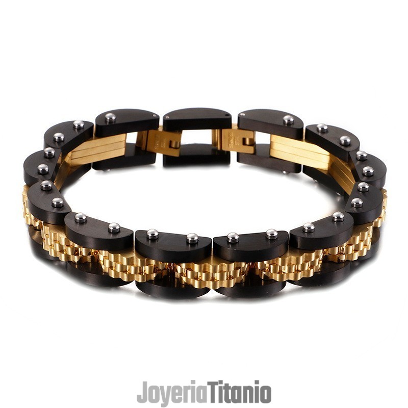 Pulsera De Cadena De Bicicleta De Titanio Para Hombre Con Correa