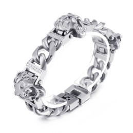 Pulsera Con Cabeza De León Para Hombre, Estilo Hip Hop, Baile Callejero, Joyería De Titanio.