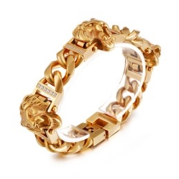Pulsera Con Cabeza De León, Pulsera De Hip Hop, Baile Callejero, Joyería Masculina De Titanio.