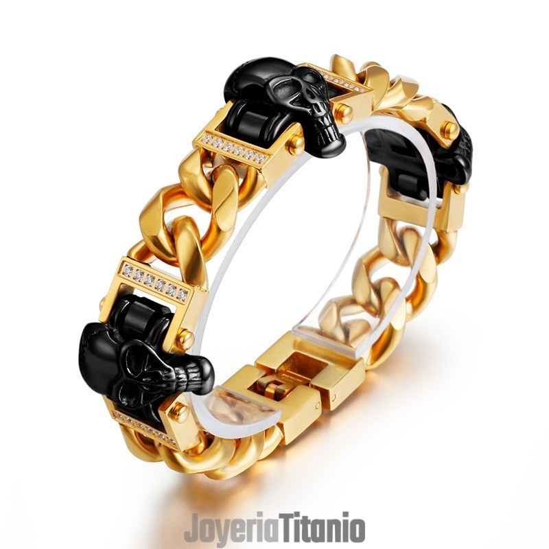 Pulsera De Calavera, Pulsera De Hip Hop, Baile Callejero, Joyería Masculina De Titanio.