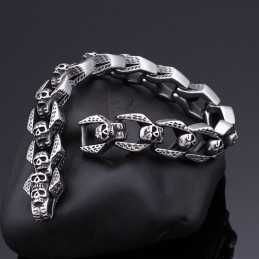 Pulseras Elegantes De Calavera De Viento Para Hombre, Pulseras De Titanio Tide