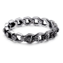 Pulseras Elegantes De Calavera De Viento Para Hombre, Pulseras De Titanio Tide