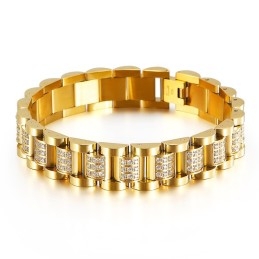 Pulseras De Titanio Para Hombre Con Diamantes Engastados.