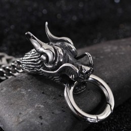 Pulsera Multicapa Para Hombre Con Doble Dragón Y Cierre De Grifo.